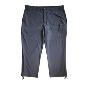 Eddie Bauer Pants Womens Size 16 Solid All Black Ripstop Crop Active Outdoor NWT